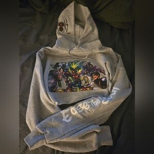 Gray Marvel Spiderman Graphic Hoodie By Ease The Soul